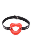 O-Ring Style Silicone Open Mouth Lip Gag Black Red Pink