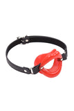 O-Ring Style Silicone Open Mouth Lip Gag Black Red Pink