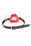 O-Ring Style Silicone Open Mouth Lip Gag Black Red Pink