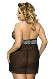 Plus Size Floral Lace Halter Neck Babydoll