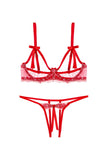Fee et moi 1/4 Cup Bra and Crotchless Thong Set
