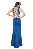 Scoop Neck Sleeveless Side Slit Lace Up Maxi Dress