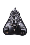 Male Studs Buckle Pouch Thong with Lock Cage