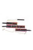 Leather Collar with Nipple Clamps Set