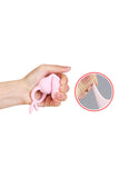 Leten Cute Pink Silicone Butt Plug with Finger Loop