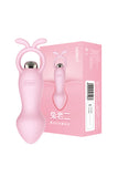 Leten Cute Pink Silicone Butt Plug with Finger Loop