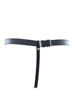Women Chain Crotch Faux Leather Studded Thong