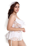 Floral Lace Bride Roleplay Mini Dress L