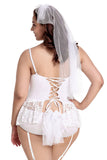 Floral Lace Bride Roleplay Mini Dress L