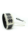 Leather Collar and Chain Leash Set