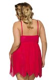 Plus Size Asymetric Hem Babydoll Dress and Matching Panties