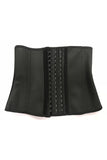 Waist Trainer with Latex Hook Closures 9 Steel Boned - Black Nude