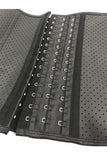 Waist Trainer with Latex Hook Closures 9 Steel Boned - Black Nude