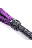 Black Leather Flogger with Purple Suede Fronds