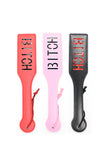 BITCH Letter Imprint Leather Slapper Spanking Paddle