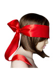 Soft Eye Mask Satin Blindfold Black Red