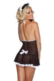 Sexy Sheer Lace French Maid Roleplay Costume 3 Pcs Set