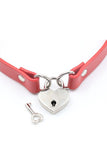 Heart Shape Lock Leather Collar