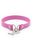 Heart Shape Lock Leather Collar