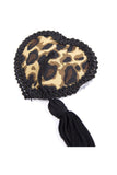 Leopard Printed Heart Nipple Pasties with Tassels