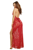 Plus Size Floral Lace Side Slit Maxi Dress