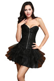 Bride Waist Training Corset Steel Boned Bustier Black White