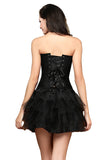 Bride Waist Training Corset Steel Boned Bustier Black White