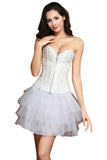 Bride Waist Training Corset Steel Boned Bustier Black White