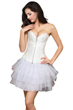 Bride Waist Training Corset Steel Boned Bustier Black White