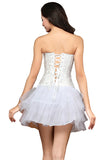 Bride Waist Training Corset Steel Boned Bustier Black White