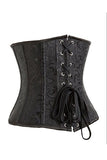 Brocade Laced Waist Training Corset Shaper  24 Steel Boned