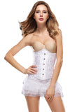 Brocade Laced Waist Training Corset Shaper  24 Steel Boned