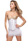 Brocade Laced Waist Training Corset Shaper  24 Steel Boned