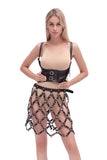 Leather Studs Cage Harness Skirt