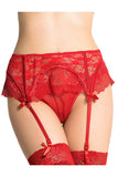 Sexy Floral Lace Garter Belt and G-String Thong Set