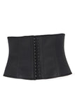 Waist Trainer with Latex Hook Closures 9 Steel Boned - Black Nude