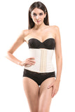 Waist Trainer with Latex Hook Closures 9 Steel Boned - Black Nude