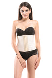 Waist Trainer with Latex Hook Closures 9 Steel Boned - Black Nude