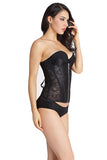 Long Overbust Floral Jacquard Corset
