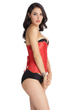Long Overbust Floral Jacquard Corset