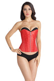 Long Overbust Floral Jacquard Corset