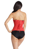 Long Overbust Floral Jacquard Corset