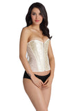 Long Overbust Floral Jacquard Corset