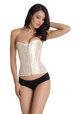 Long Overbust Floral Jacquard Corset
