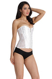Long Overbust Floral Jacquard Corset