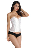Long Overbust Floral Jacquard Corset