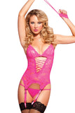 Midnight Affair Lace Basque Set