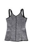 Gray Neoprene Waist Trainer with Zipper and Hooks 6 Steel Boned