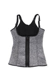 Gray Neoprene Waist Trainer with Zipper and Hooks 6 Steel Boned