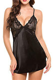 Satin Lace Babydoll and Thong